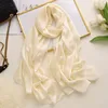 180*90cm New Style Autumn Winter Women Beach Pure Color Shawl China Luxury Silk Lady Fashion Sunscreen Scarves Popular Hijab 2