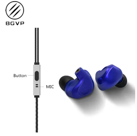 blue mic BGVP DMG 2DD+ 4BA гибридные драйверы наушники-вкладыши металлические высокие мониторы Heaphones со съемным MMCX аудио кабелем для телефонов - Цвет: blue mic