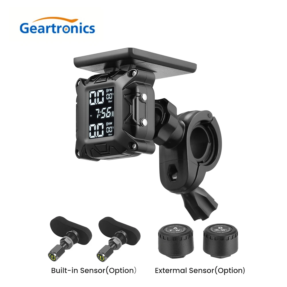 M7 Motorcycle TPMS Wireless Solar Tire Pressure Sensors Monitoring