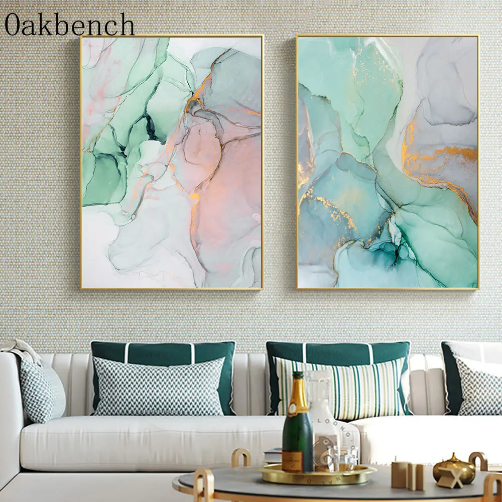 Абстрактный постер жидкая Картина на холсте Мраморная живопись картины с