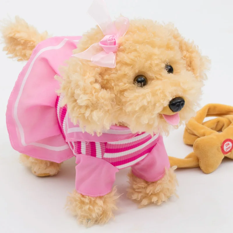 Children Electric Toy Dog Leash Machine Plush Model Teddy Baby Girls Boys Smart Puppy Remote Control