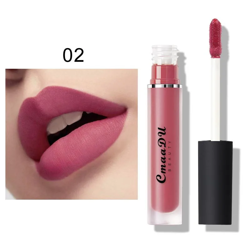 Pink Matte Lipgloss Waterproof Lip Tint Korean Red Lips Liquid Lipstick Matte Makeup Nude Lip Gloss 5