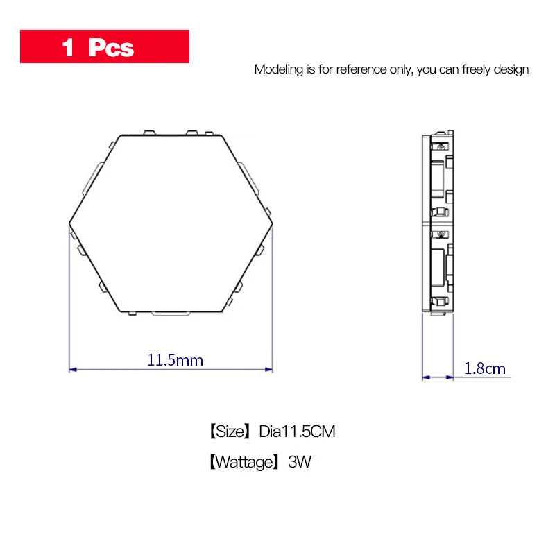 Fss Квантовая лампа светодиодный модульный сенсорный светильник сенсорный настенный светильник шестиугольная Магнитная плитка ночной Светильник s настенный прикроватный бра - Цвет абажура: 1 Tile