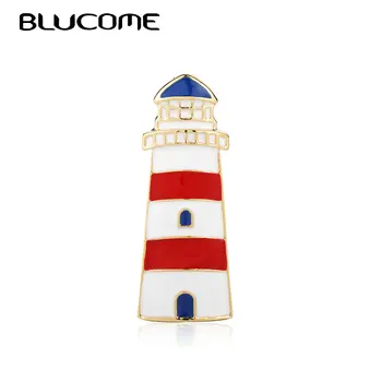 

Blucome Exquisite Windmill lighthouse Shape Brooches For Women Kids Enamel Small Denim Scarf Buckle Shirt Badge Gift Lapel Pins