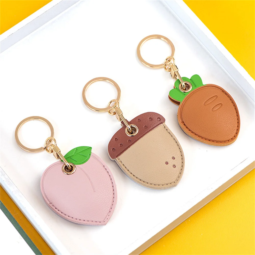 Card Holder Leather Key Ring Personality Access Control Card Cover Case Key Chain Access Card Bag Pendant Cartoon Keychains Keyfob
