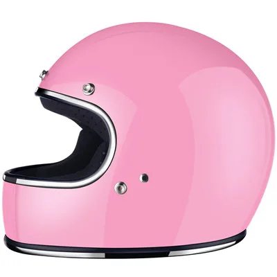 AMZ, Ретро стиль, мотоциклетный шлем, мотоциклетный шлем, кросс шлем, casco moto Retrol moto rbike, полный шлем с точечной сертификацией, 5 цветов - Цвет: Розовый