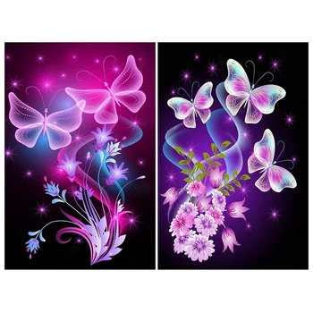 

2 Pack 5D Diamond Painting Kit,DIY Diamond Rhinestone Painting Kits for Adults Arts Craft Home Decor(Colorful Butterfly)