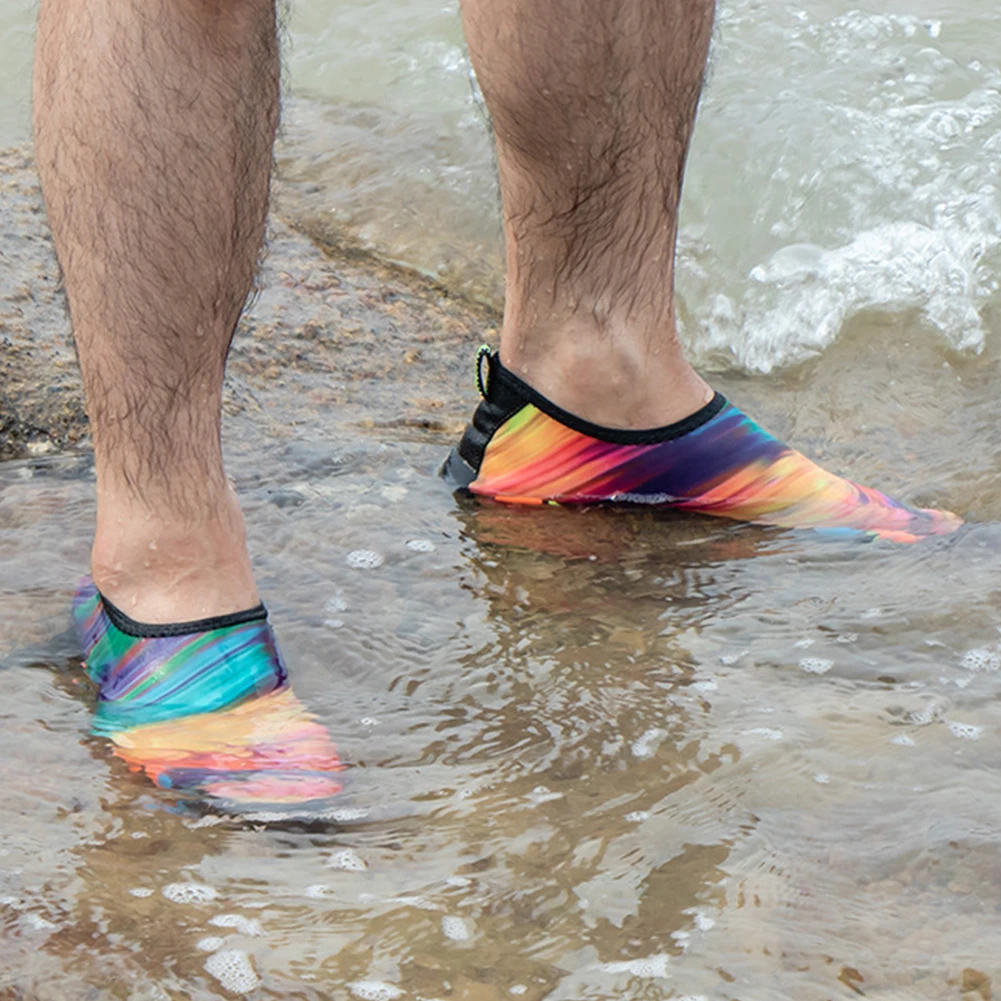 Мужская и женская обувь унисекс; быстросохнущая летняя обувь для дайвинга с радужным принтом; пляжные водные кроссовки для серфинга; для плавания