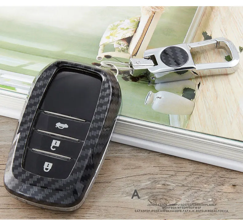 УГЛЕРОДНЫЙ ABS чехол для ключей пластиковая пилочка для ногтей Avalon Rav4 Land Cruiser автомобильный корпус дистанционного ключа протектор 3 кнопки силиконовый брелок
