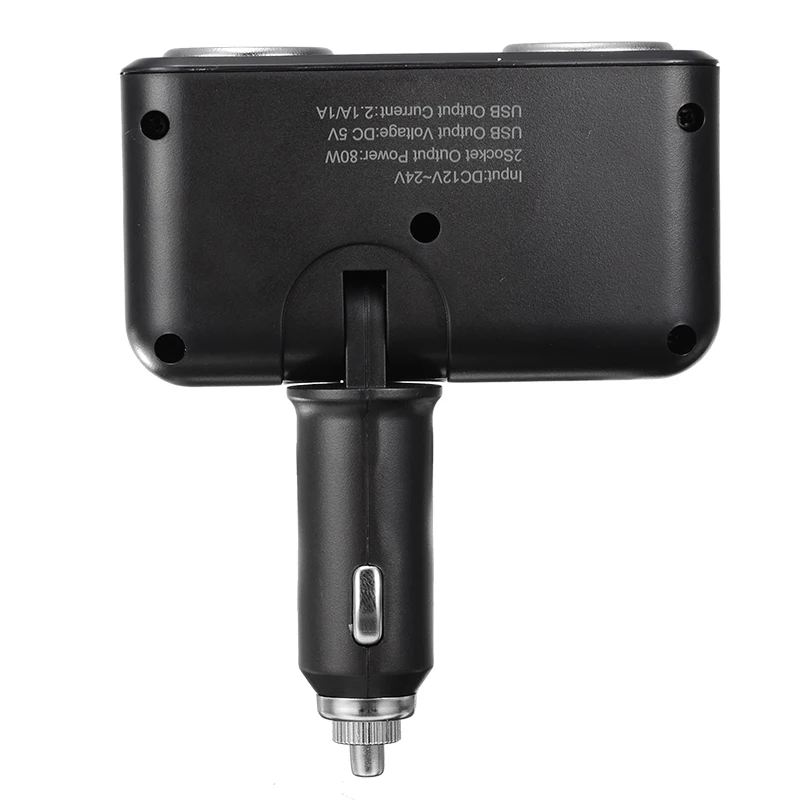 DC 12-24V автомобильный прикуриватель USB зарядное устройство Черный прикуриватель разветвитель двойной usb порт зарядки зарядное устройство для мотоцикла