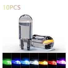 

10PCS 2022 Newest W5W Led T10 Car Light COB Glass 6000K White Auto Automobiles License Plate Lamp Dome Read DRL Bulb Style 12V