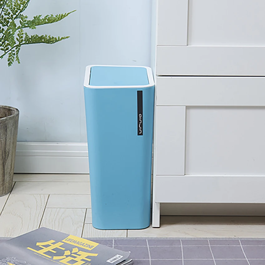 9L מתגלגל כיסוי סוג אשפה יכול עם מכסה, חיים בבית חדר אשפה פחי אסלת אשפה סל, מטבח אשפה מיכל סל