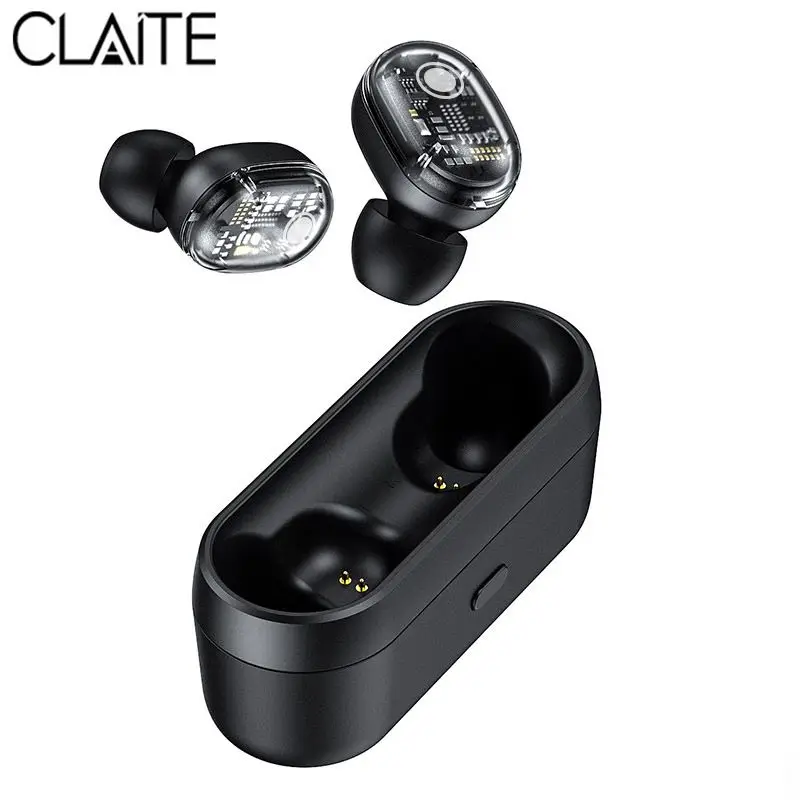 CLAITE M13 TWS bluetooth 5,0 наушники 6D тяжелый бас HiFi HD вызов Smart Touch прозрачная Водонепроницаемая гарнитура с зарядным устройством