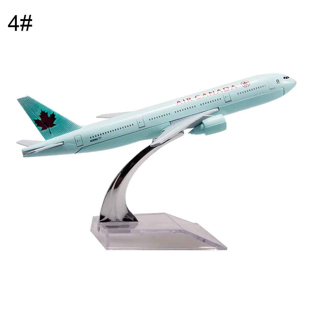 Kids Toy 1/400 16cm Kids Plane Model Toy A330 Diacast Airliner Plane Model Collectible with Base Education Gift - Цвет: Canada 777