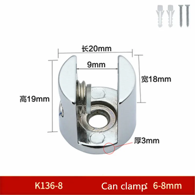 Glass Holder Angular Clamp Stainless Steel V2A Zinc Raw 
