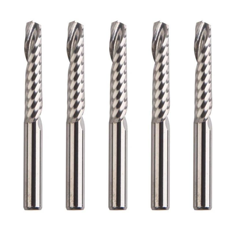 

5 Pcs Straight Electric Wood Milling Spiral Cutter Solid Carbide Woodworking