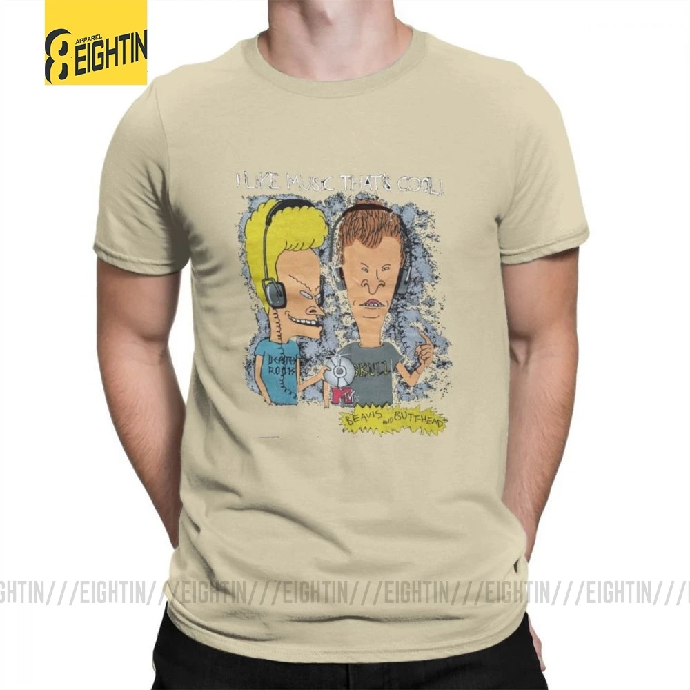 Beavis And Butthead футболки из хлопка с коротким рукавом футболки Awesome MensT модные футболки с круглым вырезом Большие размеры забавные - Цвет: Хаки