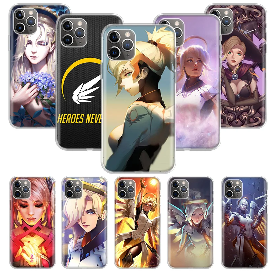 Чехол Overwatchs Mercys для Apple iphone 11 Pro XS Max XR X 7 8 6 6S Plus 5 5S SE 10 десять подарочных силиконовых чехлов для телефона