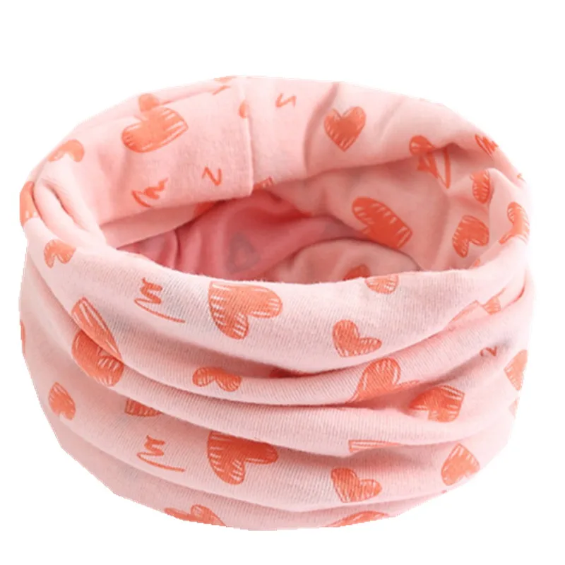 Весенне-осенний шарф с динозавром для девочек; милый детский шарф; зимние шарфы для мальчиков и девочек; Детские шарфы с круглым вырезом; волшебный шейный платок - Цвет: pink heart