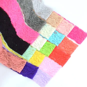

One Meter Black White Beige Red 5cm Width Stretchy Elastic Colorful Lace Ribbon DIY Handmade Crafts Lace Tape Sewing Fabric