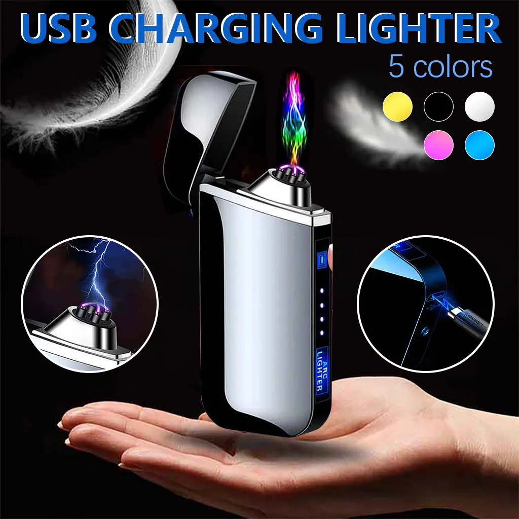 Премиум Подарочная коробка USB зарядка плазменная беспламенная Зажигалка ABS
