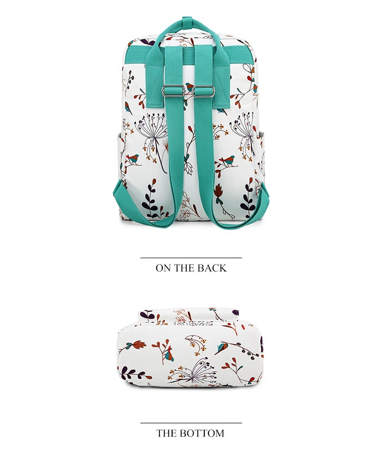 Flower print bag female College wind school students backpack girls Bagpack Mochila Multifunction large capacity Laptop backpack
