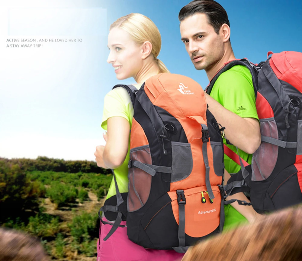 50L Large Outdoor Waterproof Raincover Backpack Camping Bag Hiking Backpacks Waterproof Mountaineering Travel Climbing Rucksack
