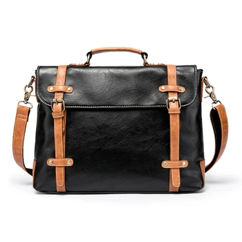 

Luxury Brand Pu Leather Vintage Men Briefcase Fashion Men's Handbag Office Tote Messenger Bag for Men 2020 Casual