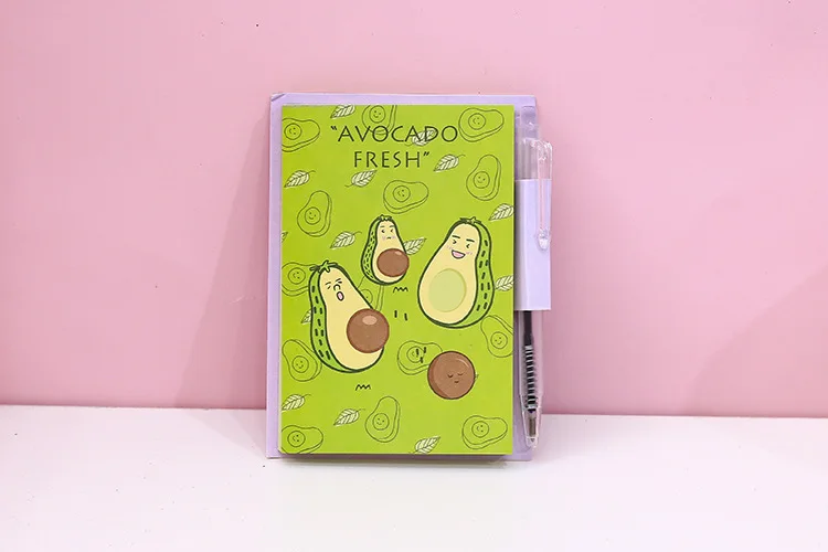 Каваи авокадо узор с шариковой ручкой Блокнот Дневник Книга тетрадь Escolar Papelaria школьные офисные принадлежности