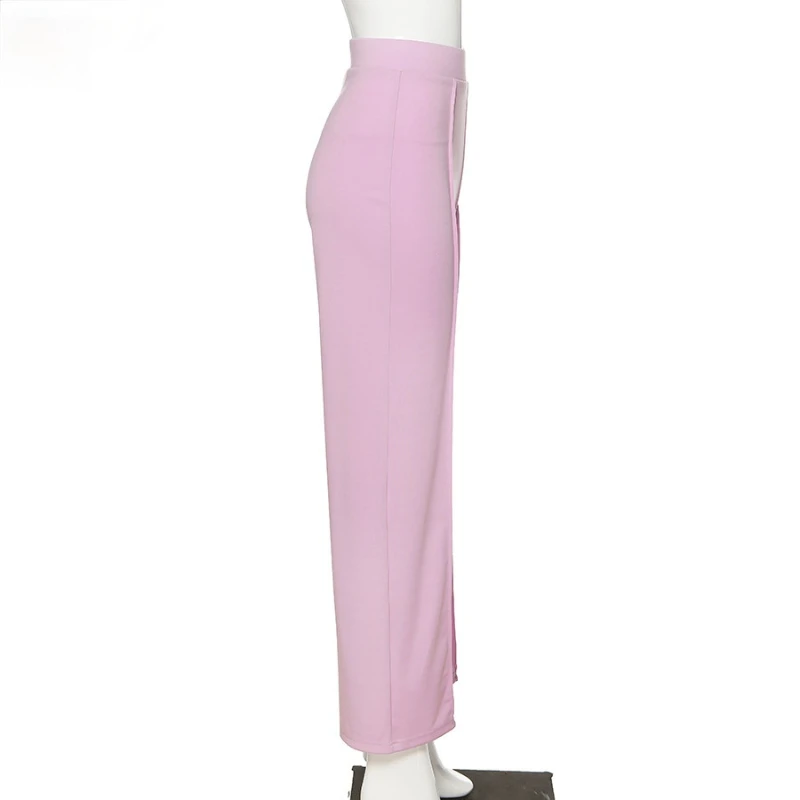 2023 Summer Y2K Casual Pants High Waist Solid Straight Loose Purple Long Pants Fashion All-match Soft Streetwear Women Trousers