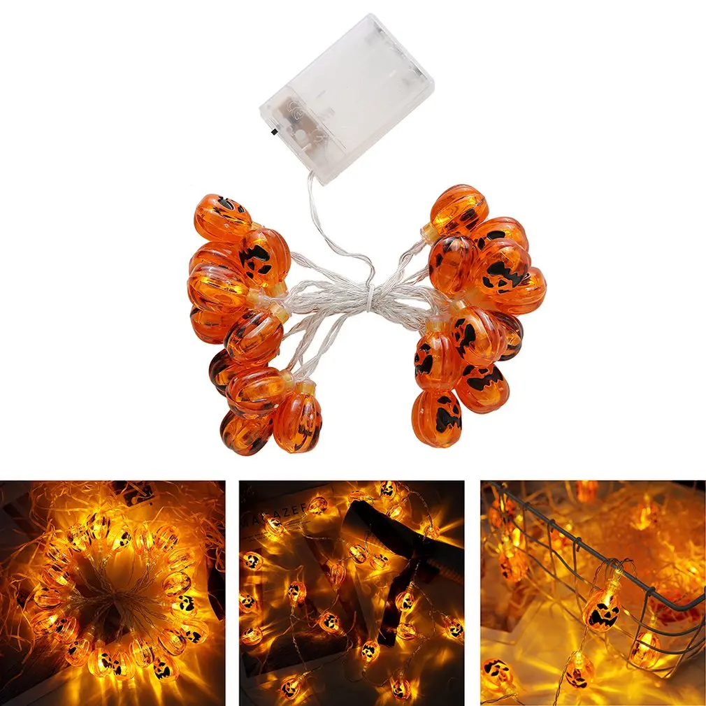 Halloween 20Led Lights Pumpkin-Shaped Decorative Lights Small Night Light Garden Home Halloween Party Decor Prop Lights