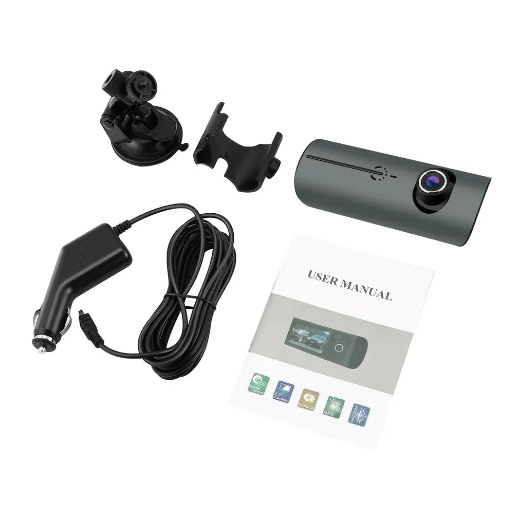 

Dual Lens GPS Camera HD Car DVR Dash Cam Video Recorder G-Sensor w/ Night Vision Lock Button Automatic Cycle Recording