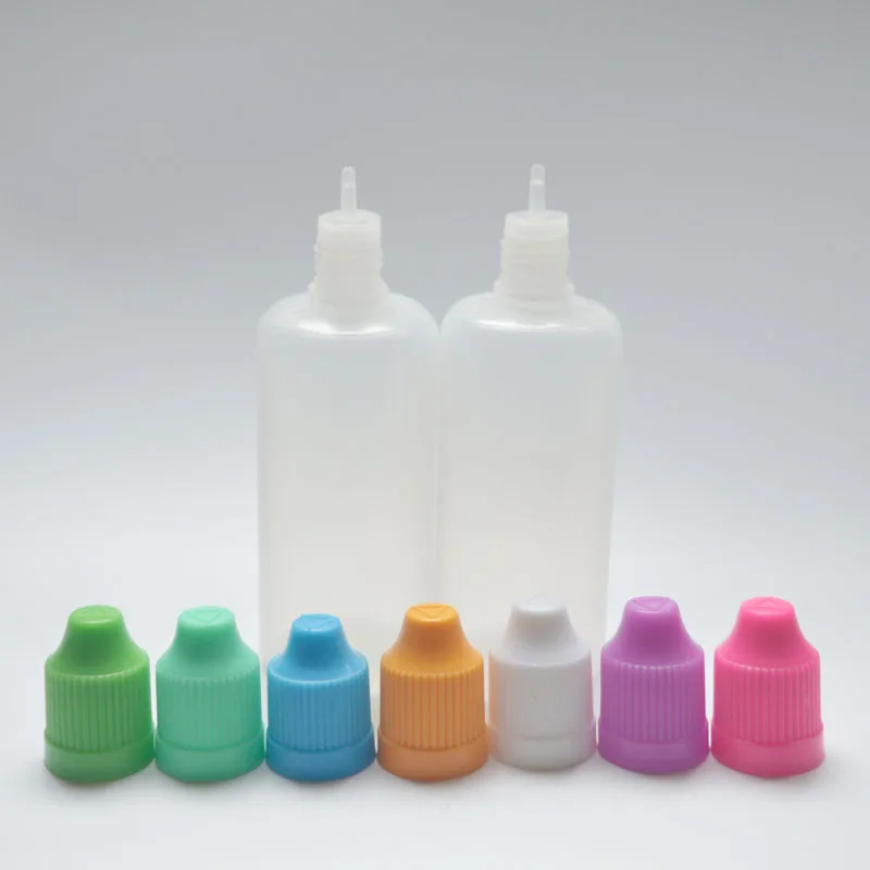 5pcs Empty Soft PE Plastic Dropper Bottle 60ml Refillable Liquid Bottle With Childproof Cap Vial