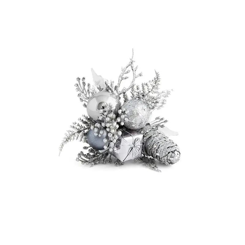 silver Сосновая шишка Еловая Рождественская черенки украшения Рождественская елка с орнаментом декоративные аксессуары для вечеринок в стиле чакры(белый - Цвет: silver