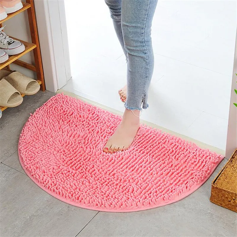 40 × 60 см полукруглая машина моющаяся Резина задний коврик Домашний коврик для ванной комнаты - Цвет: Розовый