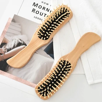 

1pcs Wood Comb Healthy Paddle Cushion Hair Loss Massage Brush Hairbrush Comb Scalp Hair Care Healthy Bamboo Comb