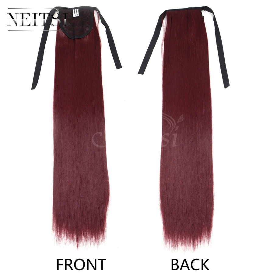 Neitsi 22 ''1 зажим для ПК в шиньке прямой конский хвост кабелос Жук Пинсе шевроэ термостойкие волосы для наращивания для женщин