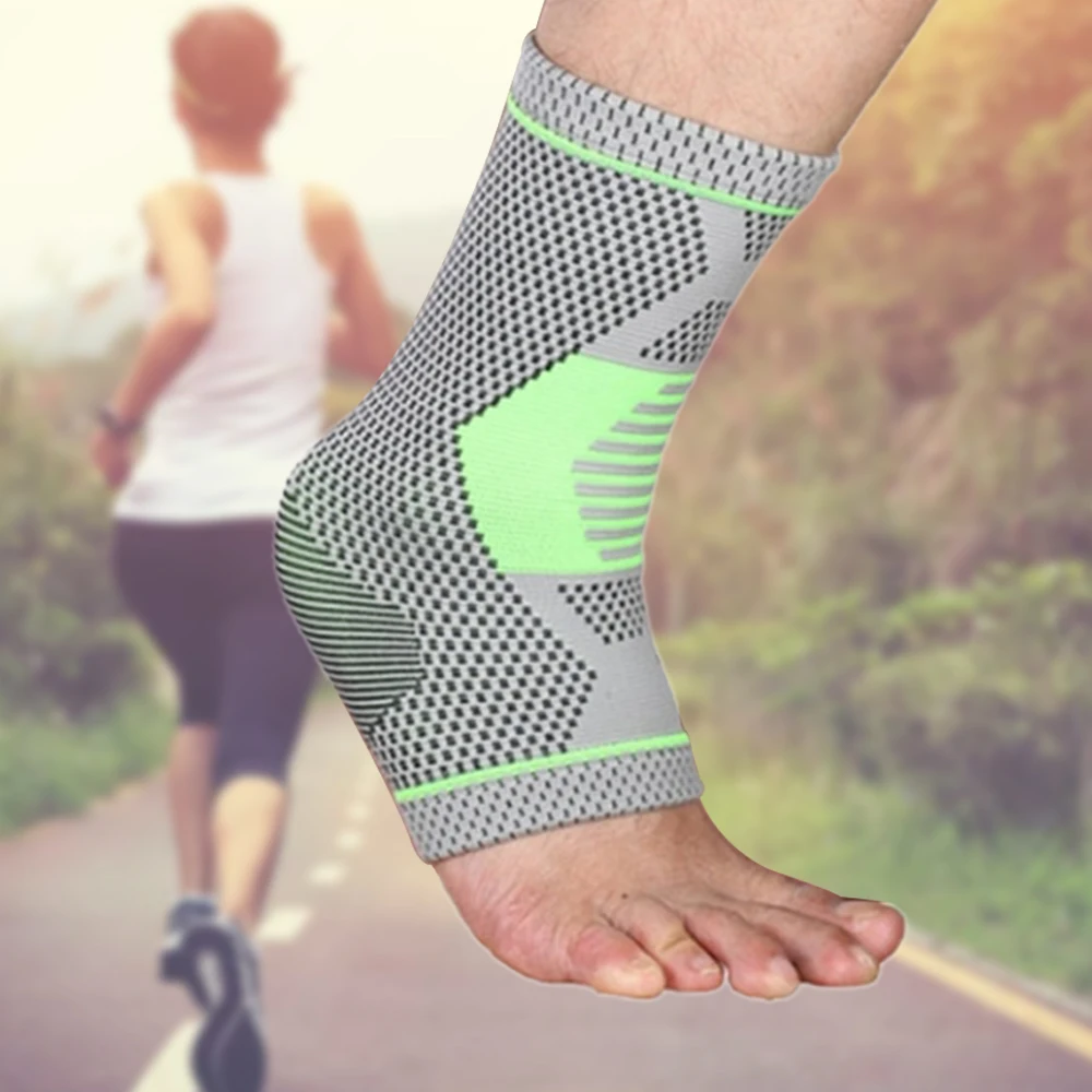 SFIT эластичный рукав поддержки лодыжки Ткачество Эластичный нейлон лодыжки спортивный Чехол Баскетбол Футбол, таэквондо фитнес пятки протектор - Цвет: Зеленый