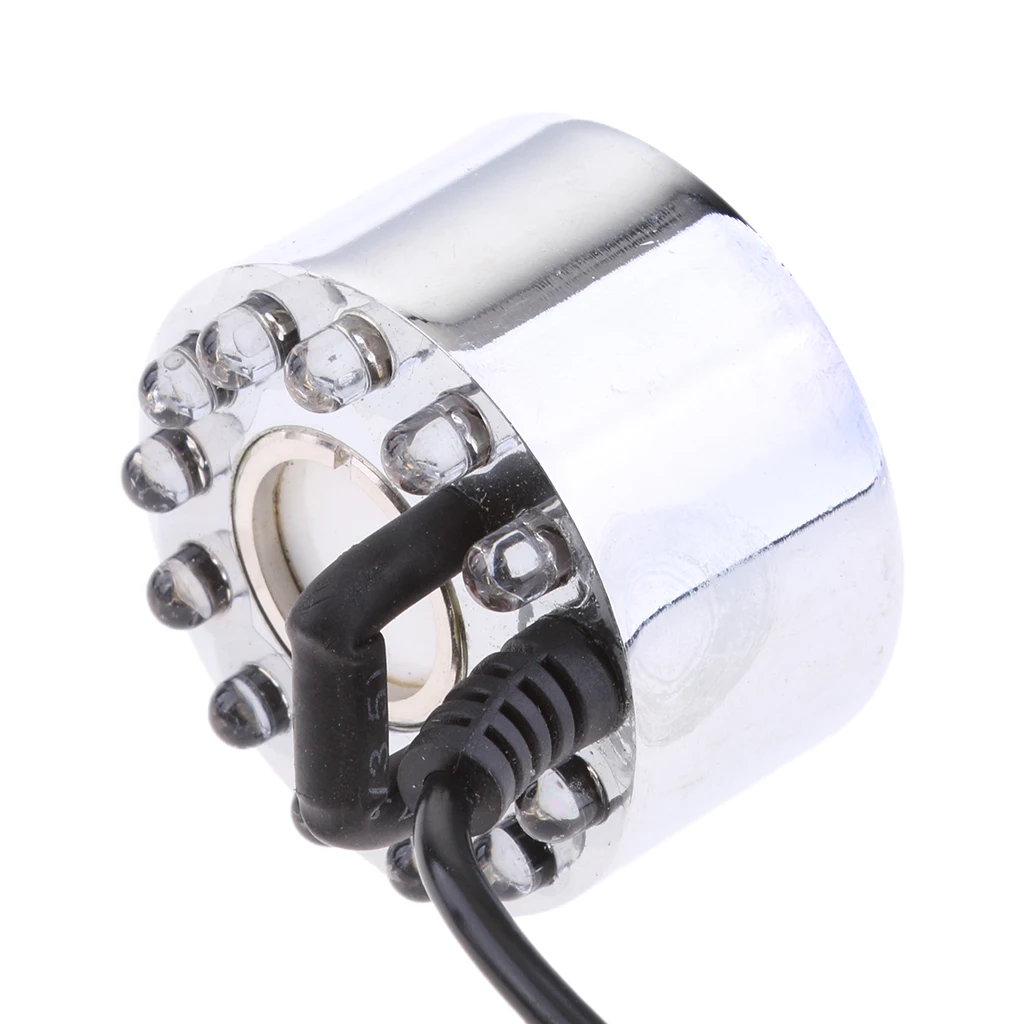 MagiDeal 12-LED Light Mist Maker Fog Electric Water Pond  -US