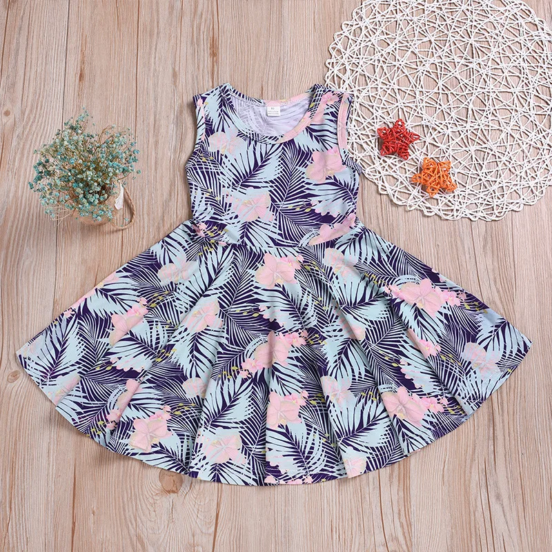 Летнее платье для девочек 2020 летнее милое трапециевидной формы без рукавов с