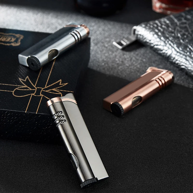 Металлическая мини зажигалка факфонарь ная турбо многоцветная газовая