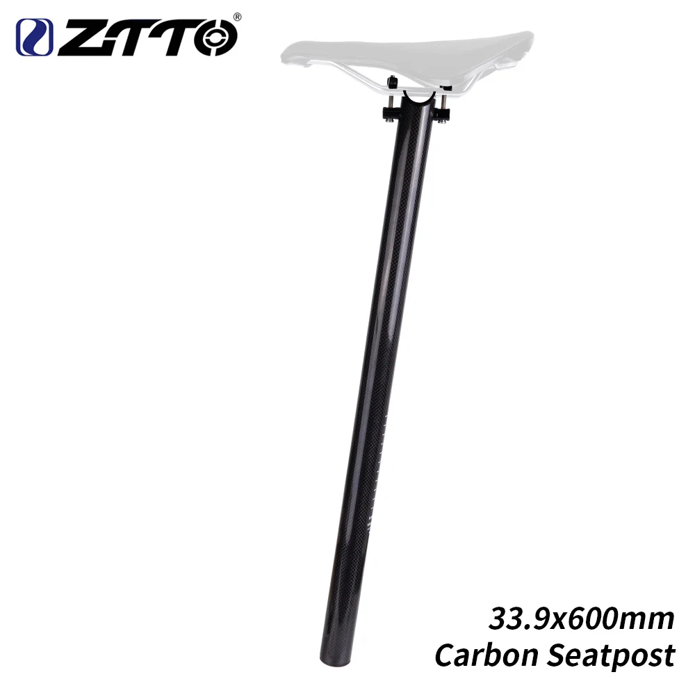 

ZTTO Carbon Fiber Bicycle Seat Post Tube 226g 33.9*600mm Superlight Cycling BMX Folding Bike Ultralight SeatPost