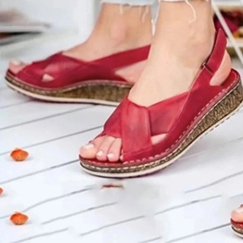 

Oeak Women Sandals 2020 Wedges Shoes For Women Mid Heels Sandals Summer Shoes Flip Flop Chaussures Femme Platform Sandals