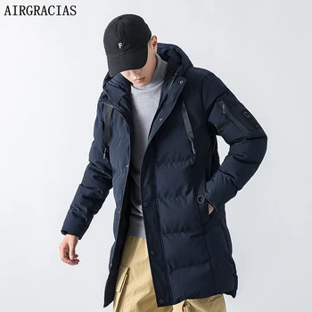 

AIRGRACIAS Brand Winter Jacket Men Long Parka Jacket Thick Hooded Parka Coat Men Jackets Coat Clothes Size M-4XL