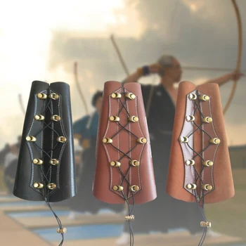 

Cowhide Genuine Leather Adjustable Archery Arm Guard Protector Accessory For Hunting Practice Protection Safe Strap Armband new