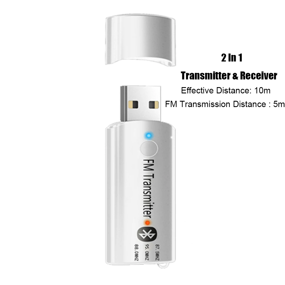 2 IN 1 Type 5 4,2 5,0 Bluetooth передатчик приемник аудио USB 3,5 мм портативный беспроводной динамик стерео адаптер для ТВ ПК компьютер наушники автомобиля - Цвет: 2 IN 1 Type 5