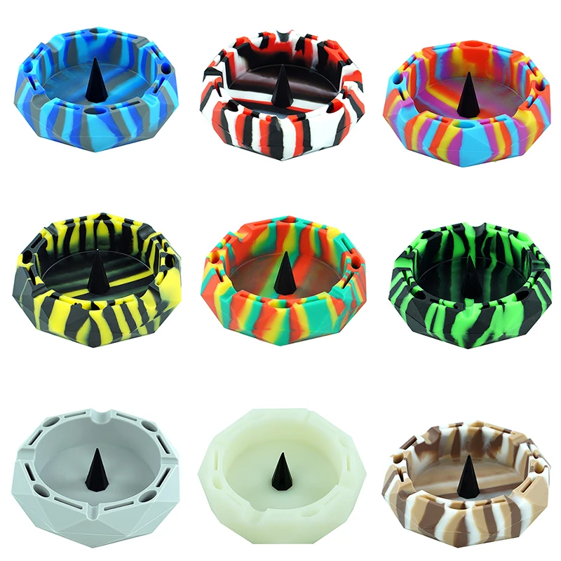 

1piece Colorful Ashtray for Cigarettes Diamond cut circle shape silicone Ashtray - Sophisticated Design - for Indoor/Outdoor Use