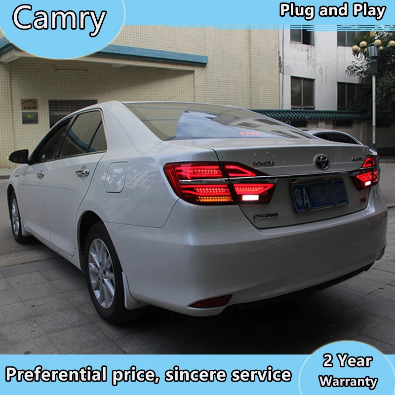 Автомобильный стильный светодиодный задний светильник для Toyota Camry задняя противотуманная фара+ тормозной светильник+ задний светильник+ Динамический сигнал поворота