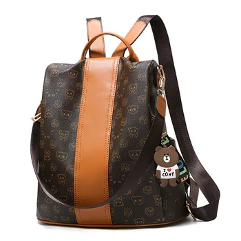 

Women New luxury Backpack with Animal Printing Female School Bag for Teenagers PU Leather Embossing High Quality Travel bag