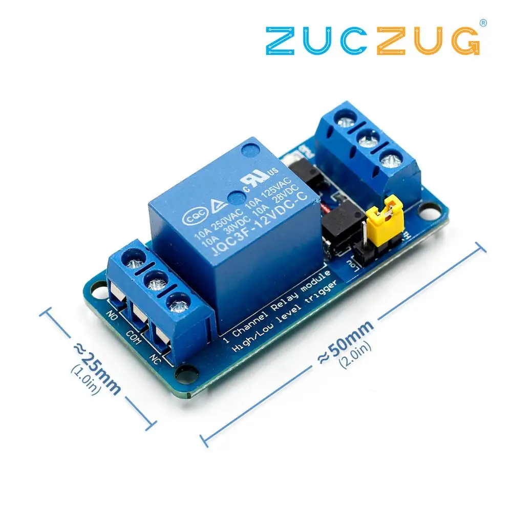 3.3V 5V 12V 24V 1 Channel Relay Module High and low Level Trigger Dual Optocoupler Isolation Relay Module Board afbeelding